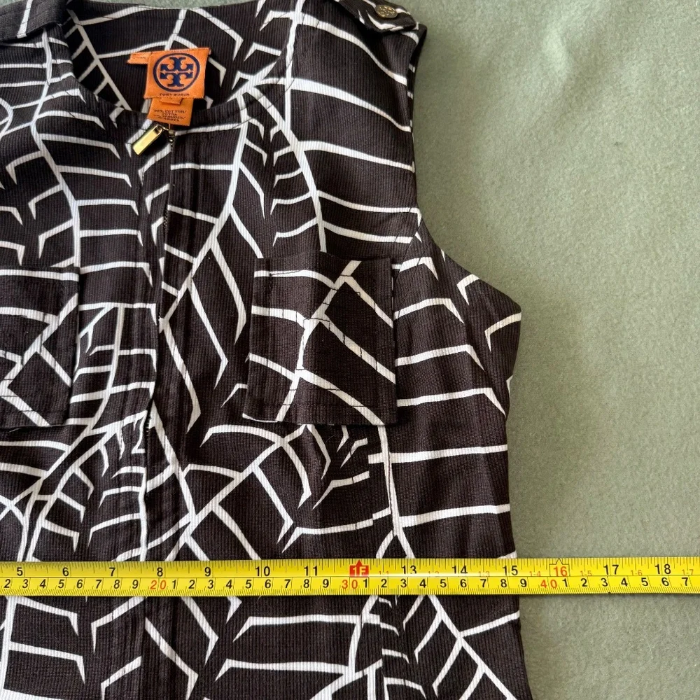 Tory Burch‎ Sleeveless Front Zipper Brown Cotton Dress Size 4